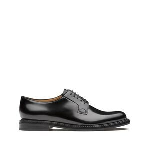 CHURCH S Women's Polished Leather Plain Toe Derby Shoes Women BLACK Moccasins